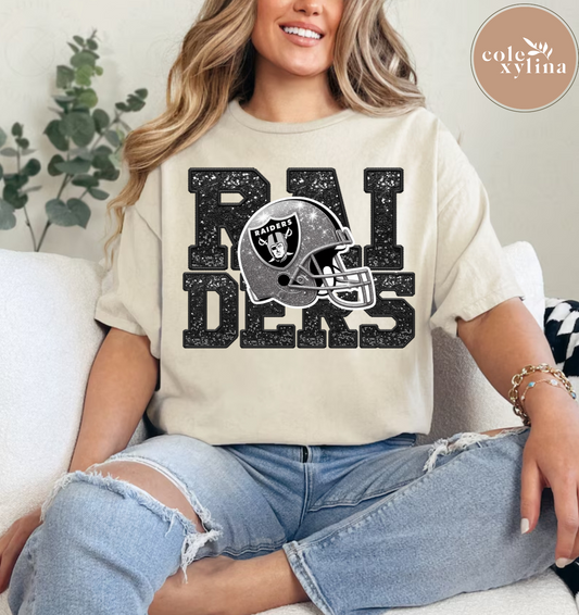 RAIDERS FAUX GLITTER - DTF TRANSFER