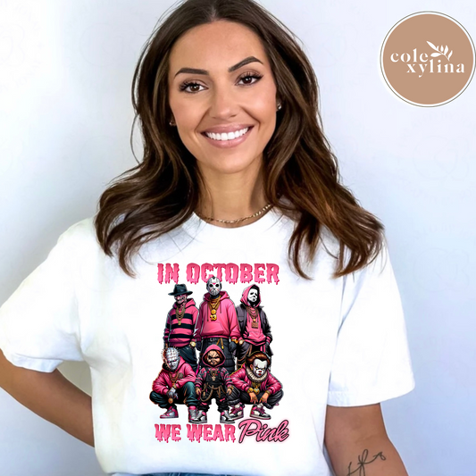 IN OCTOBER WE WEAR PINK HORROR - DTF TRANSFER