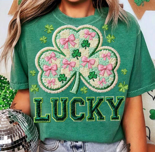 FAUX LATCH HOOK LUCKY SHAMROCK - DTF TRANSFER
