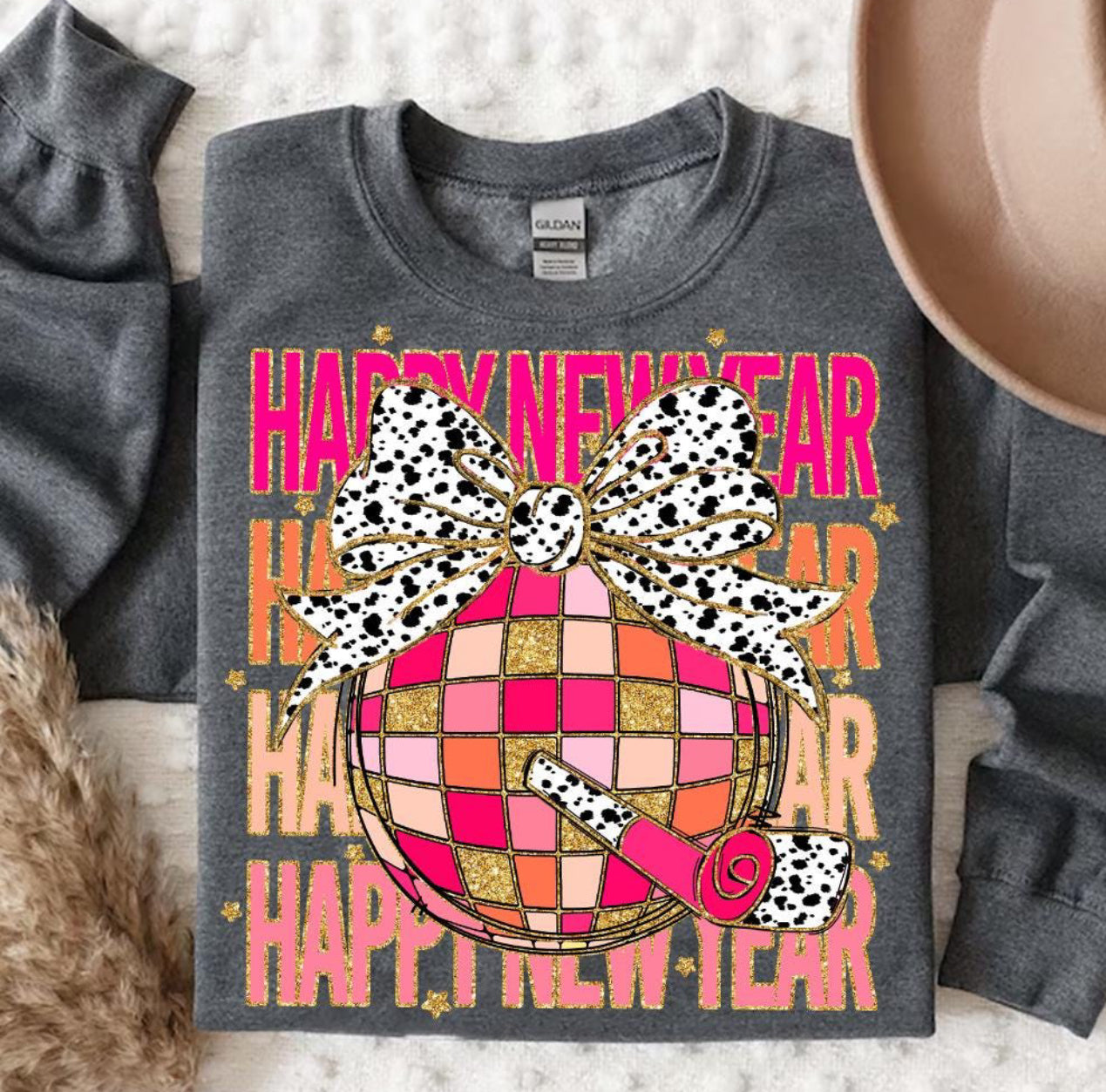SPECKLED COQUETTE HAPPY NEW YEAR - DTF TRANSFER