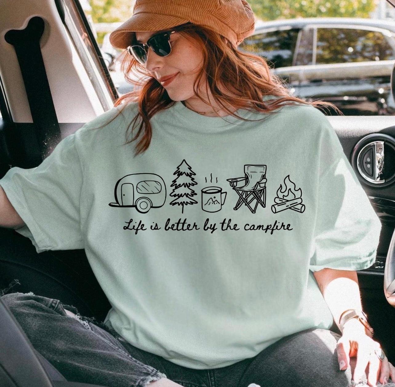 LIFE IS BETTER BY THE CAMPFIRE BLACK - DTF TRANSFER