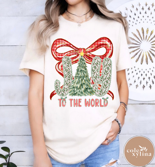 FESTIVE JOY TO THE WORLD - DTF TRANSFER
