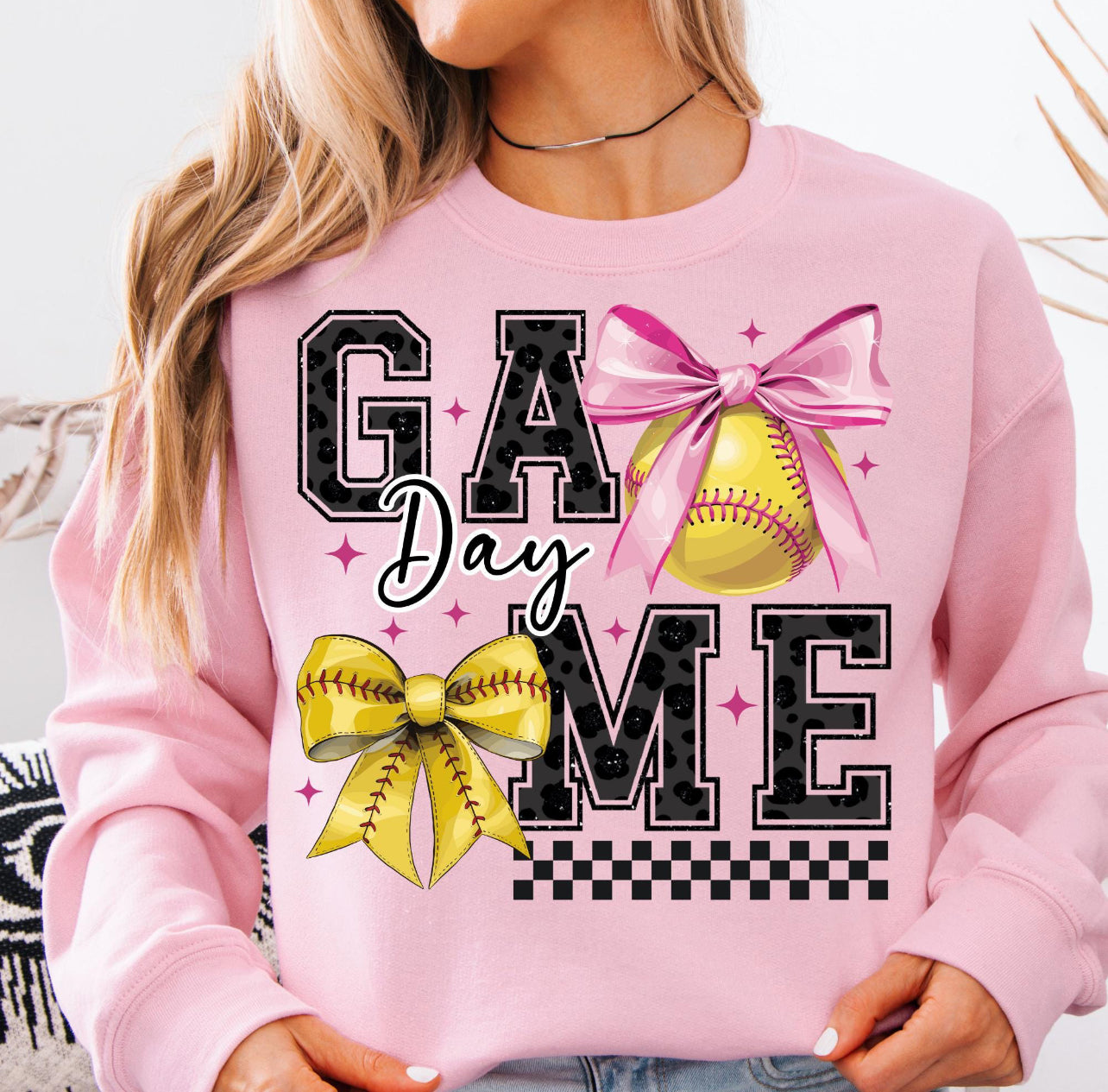 SOFTBALL PINK COQUETTE GAME DAY - DTF TRANSFER