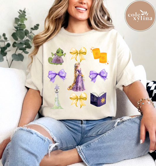 WATERCOLOR RAPUNZEL COQUETTE - DTF TRANSFER