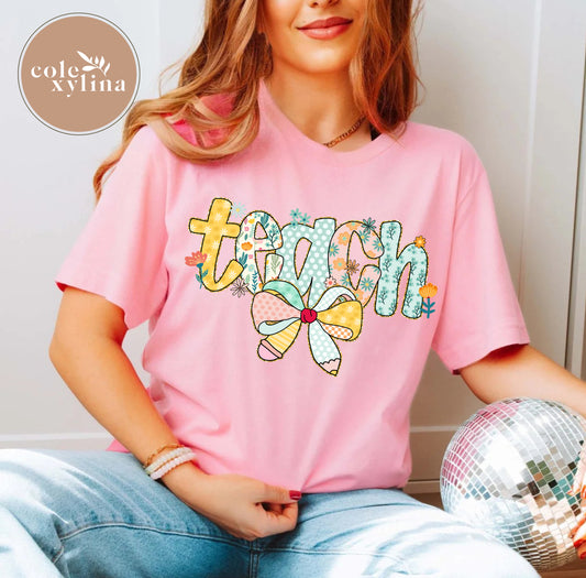 PASTEL FLORAL TEACH - DTF TRANSFER