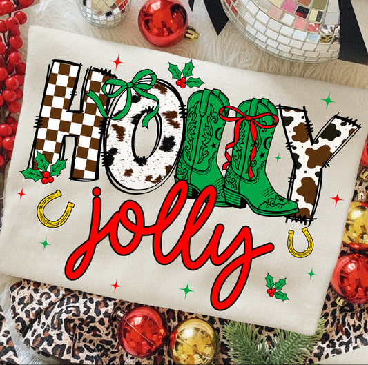 WESTERN HOLLY JOLLY - DTF TRANSFER
