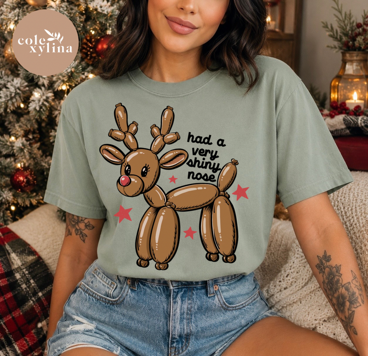 SHINY NOSE REINDEER - DTF TRANSFER