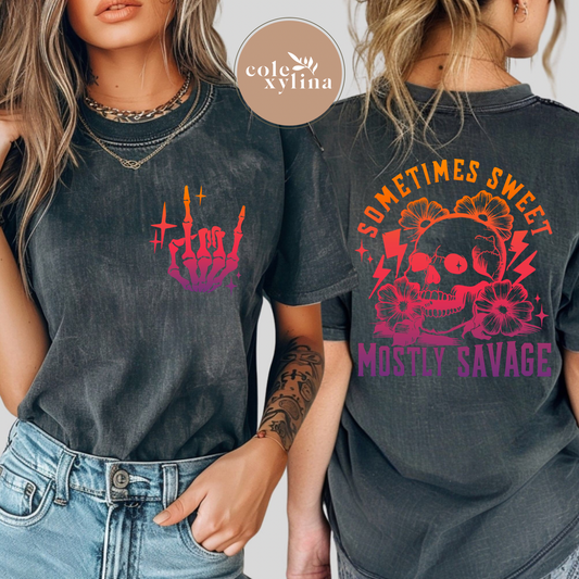 SOMETIMES SWEET MOSTLY SAVAGE A2 (2 PIECE) - DTF TRANSFER