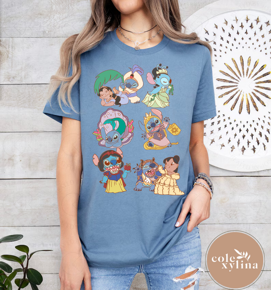 BLUE CUTIE PRINCESSES - DTF TRANSFER