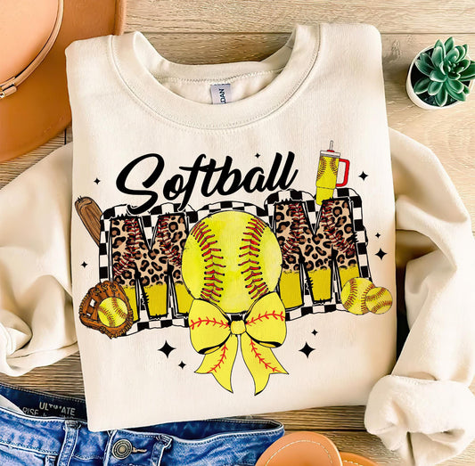 RETRO SOFTBALL MOM - DTF TRANSFER