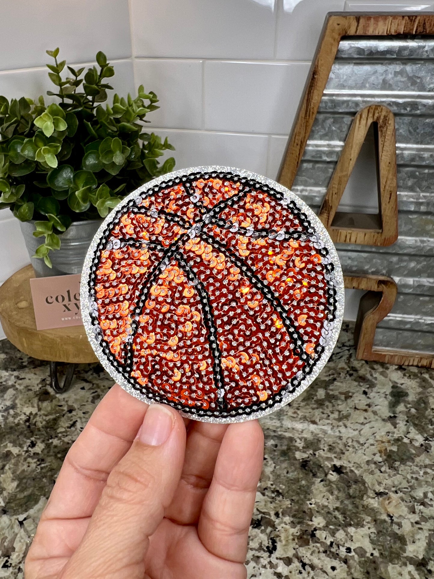 BASKETBALL - MINI SEQUIN PATCH