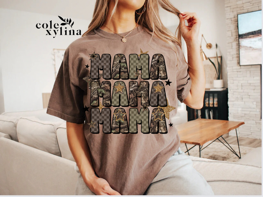 RETRO STAR CAMO MAMA - DTF TRANSFER