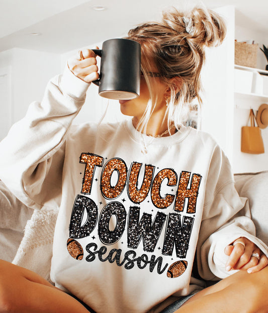 FAUX GLITTER TOUCH DOWN- DTF TRANSFER