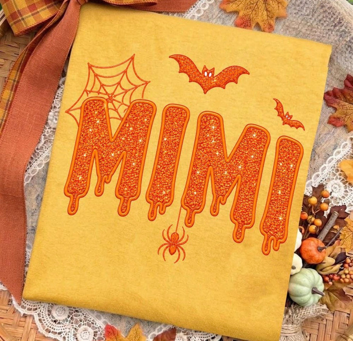 FAUX GLITTER ORANGE MIMI - DTF TRANSFER