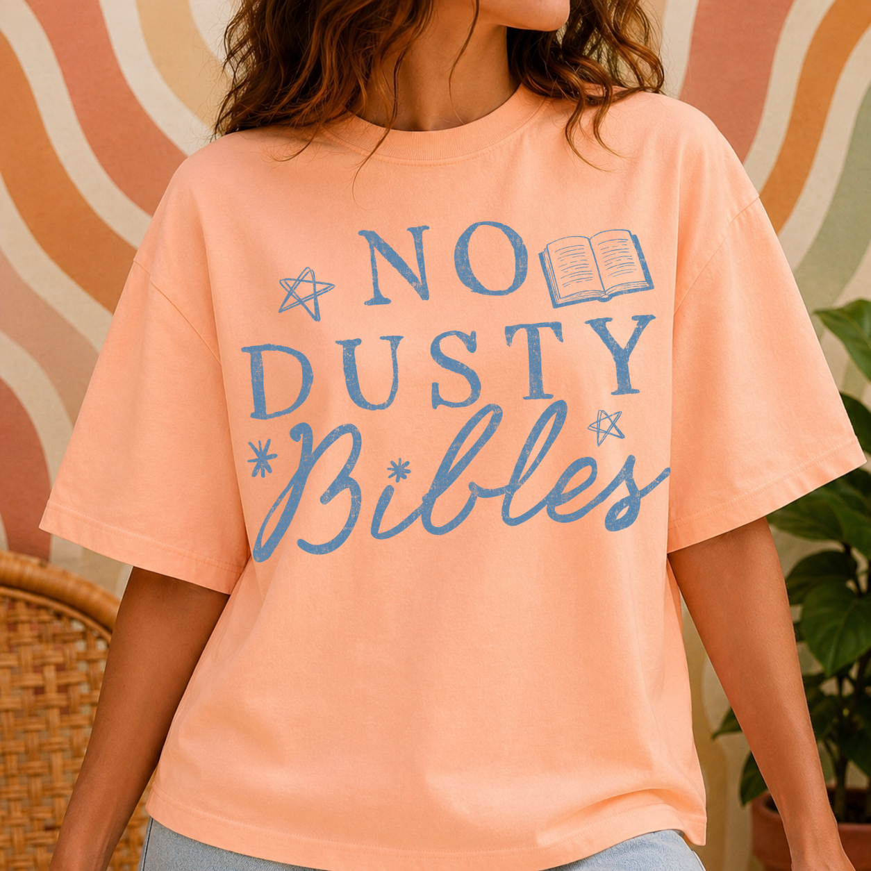 NO DUSTY BIBLES GRUNGE BLUE - DTF TRANSFER
