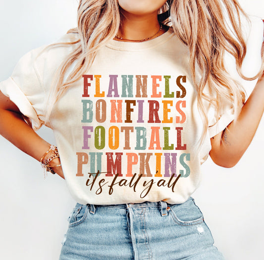 (DTF TRANSFER) FLANNELS BONFIRES FOOTBALL PUMPKINS