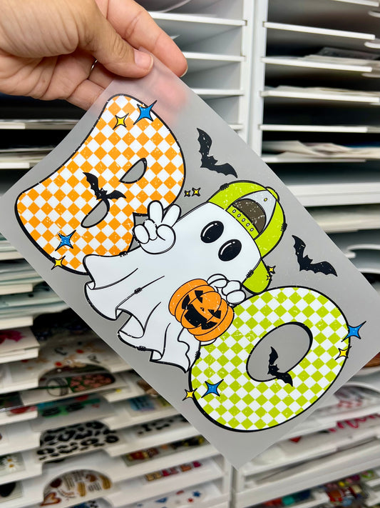 TT GREEN CHECKERED BOO - DTF TRANSFER