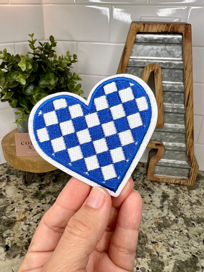 CHECKERED HEART - MINI CHENILLE PATCH