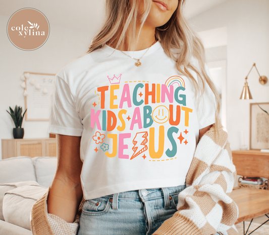 TEACHING KIDS ABOUT JESUS A1 (2 COLOR OPTIONS) - DTF TRANSFER