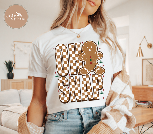 CHECKERED OH SNAP GINGERBREAD (2 OPTIONS) - DTF TRANSFER
