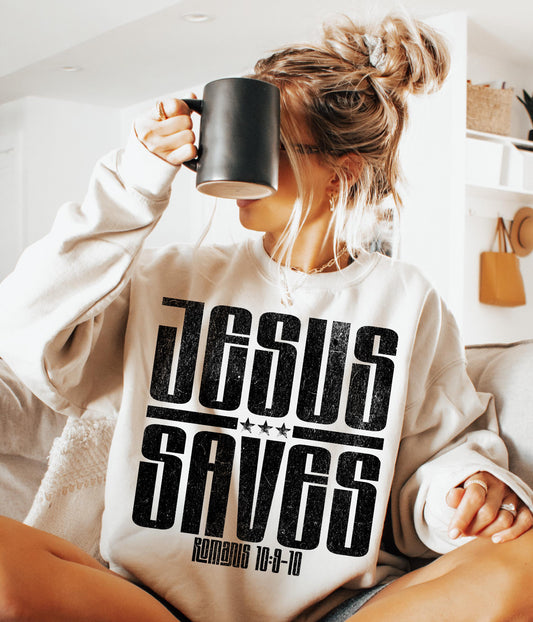 JESUS SAVES (3 COLOR OPTIONS) - DTF TRANSFER