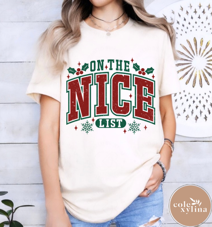 ON THE NICE LIST (2 OPTIONS) - DTF TRANSFER