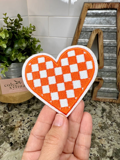 CHECKERED HEART - MINI CHENILLE PATCH