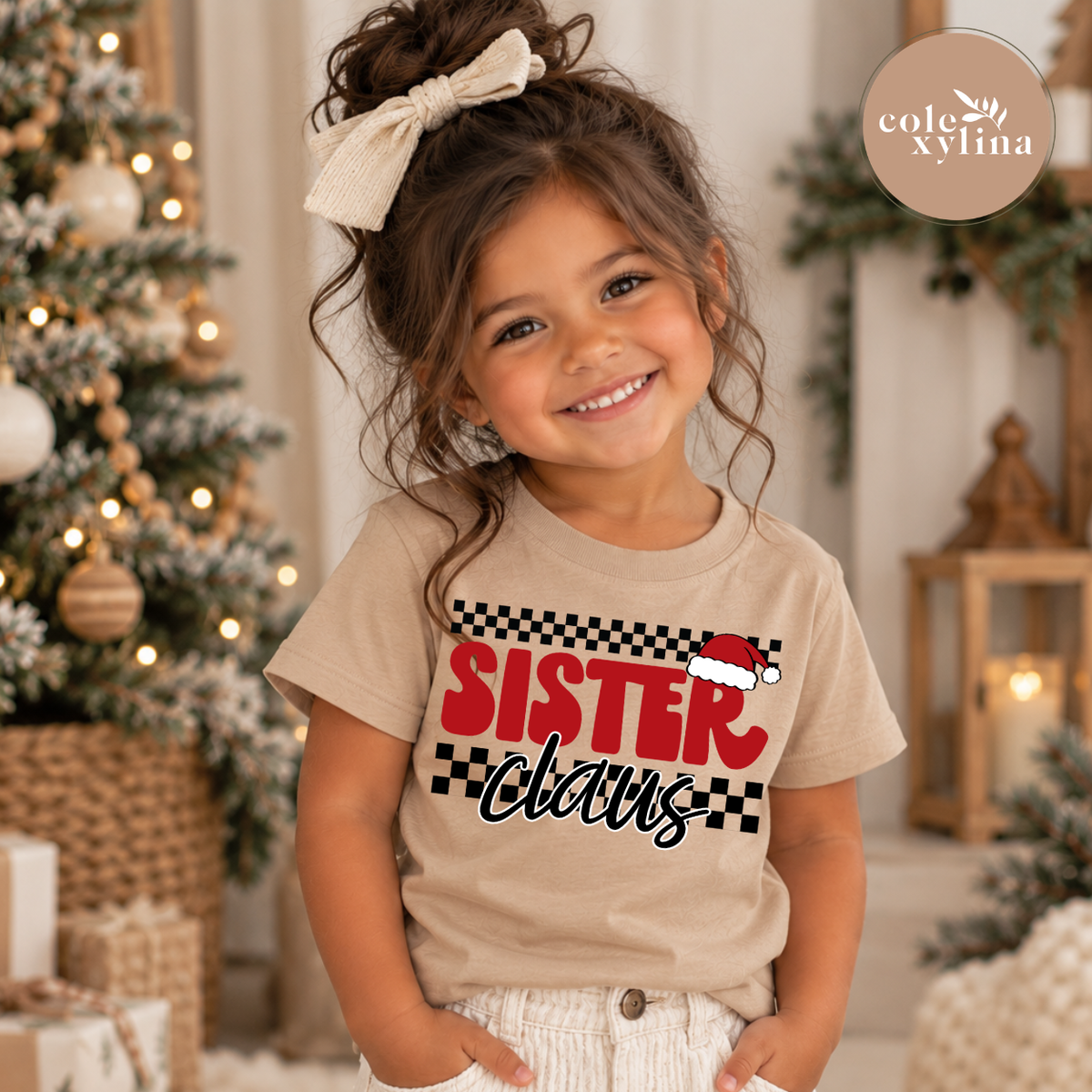CHECKERED SISTER CLAUS - DTF TRANSFER