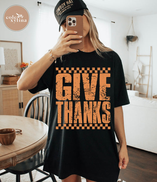 GRUNGE GIVE THANKS - DTF TRANSFER