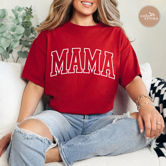 WHITE OUTLINED CURVED MAMA - PUFF TRANSFER