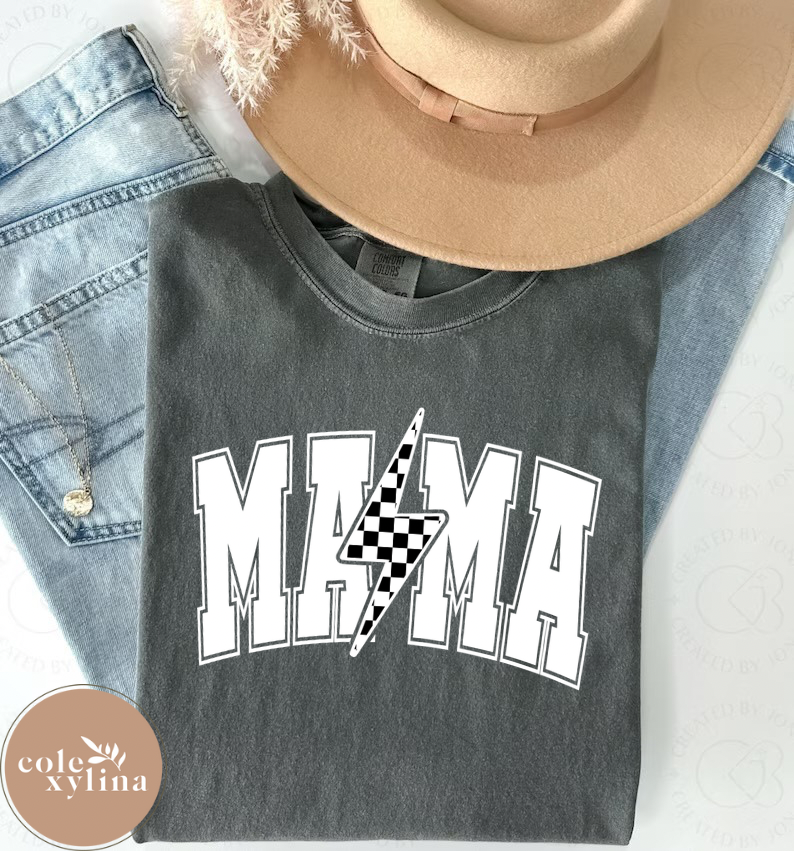 RETRO MAMA CHECKERED BOLT - SHIRT