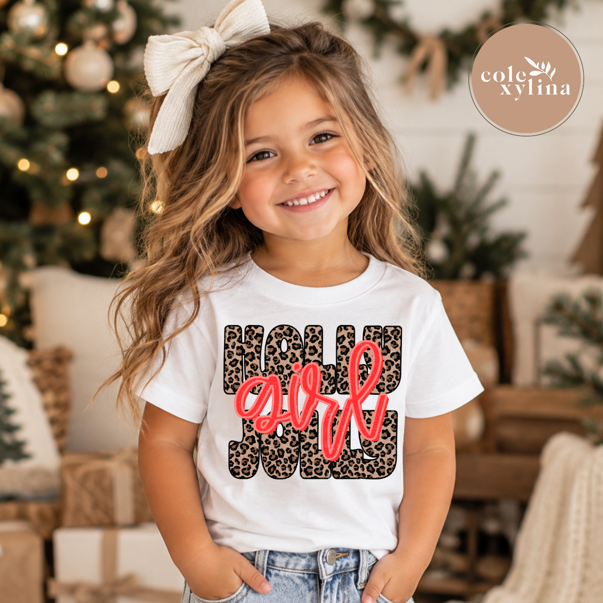 LEOPARD HOLLY JOLLY GIRL - DTF TRANSFER