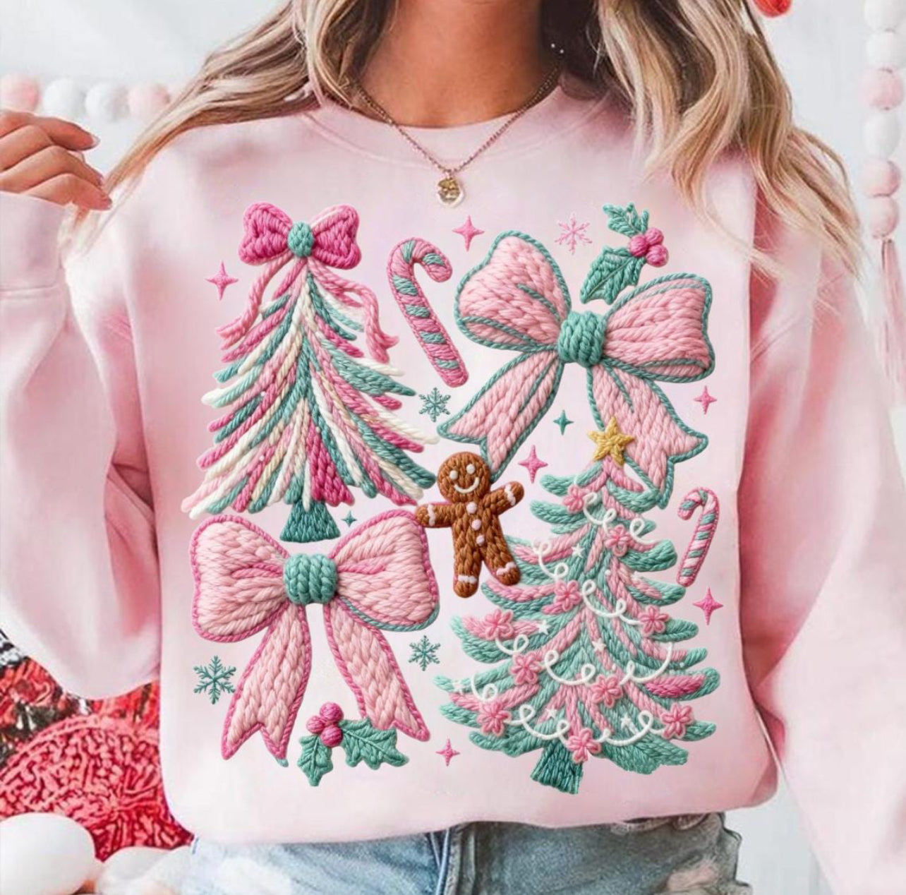 FAUX KNIT MERRY CHRISTMAS - DTF TRANSFER