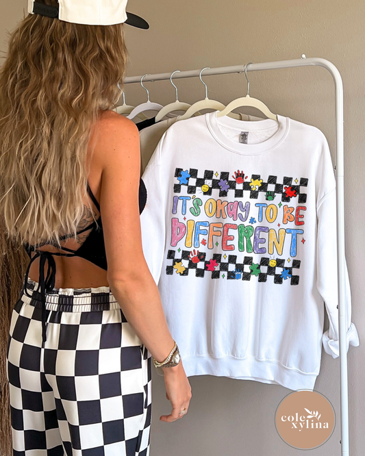 CHECKERED COLORED IT’S OK TO BE DIFFERENT - DTF TRANSFER