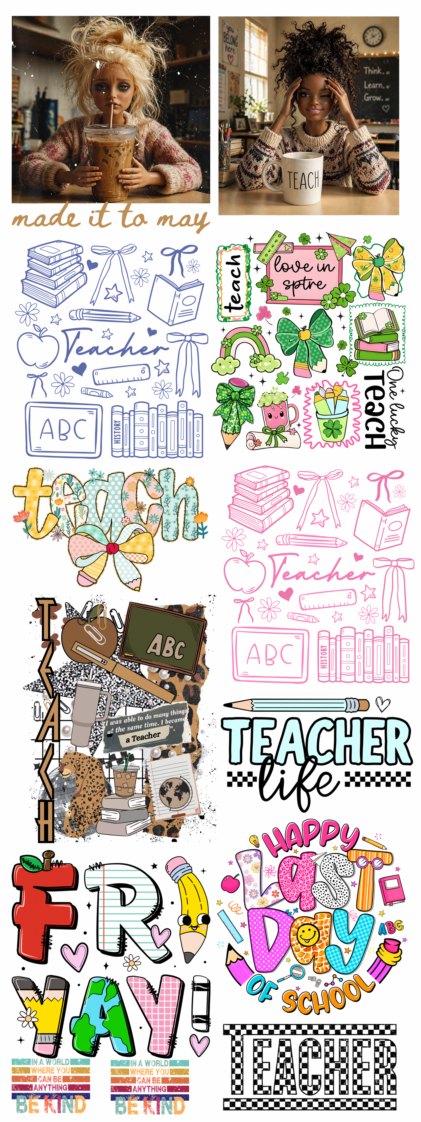 THE READY TEACHER GANG SHEET - READY TO PRESS